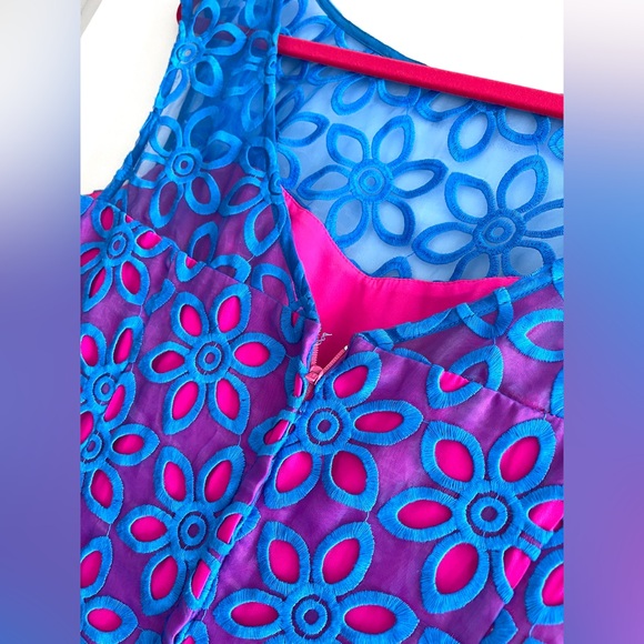 Rare!!! Lilly Pulitzer Pink/Blue/Purple Gorgeous Coctail Dress size 8 - Picture 7 of 16